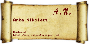 Anka Nikolett névjegykártya